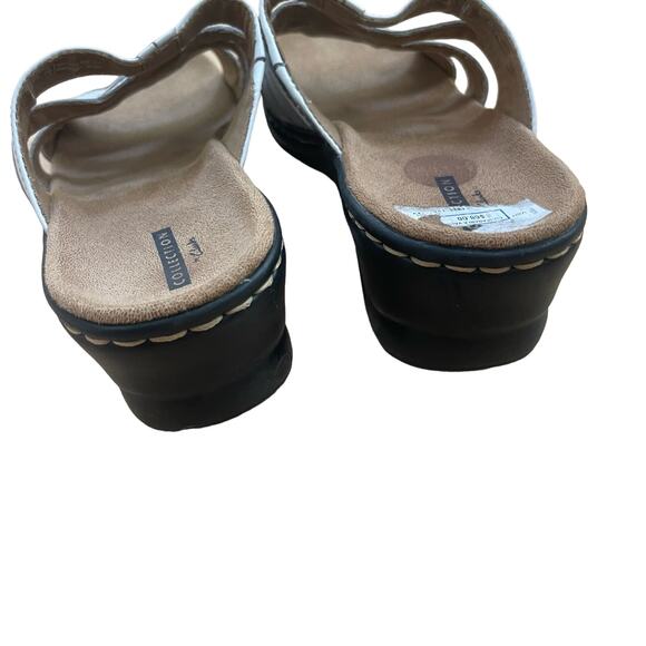 Clarks Lexi Myrtle White Leather Wedge Sandals Flower Size 10 - Picture 5 of 9
